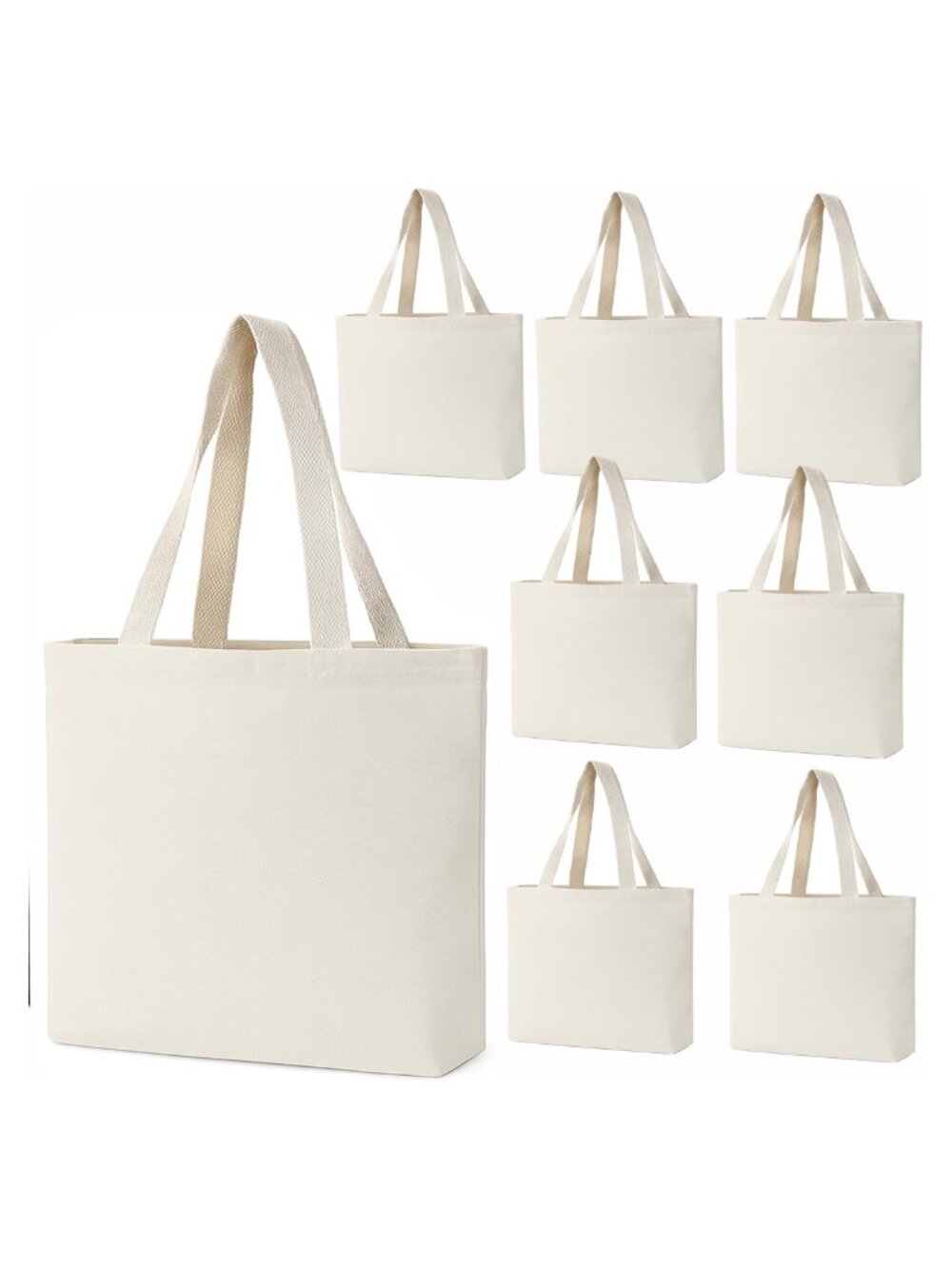 12 Pack 8x8 Mini Canvas Tote Bags DIY Craft Goody Bags Party Favor